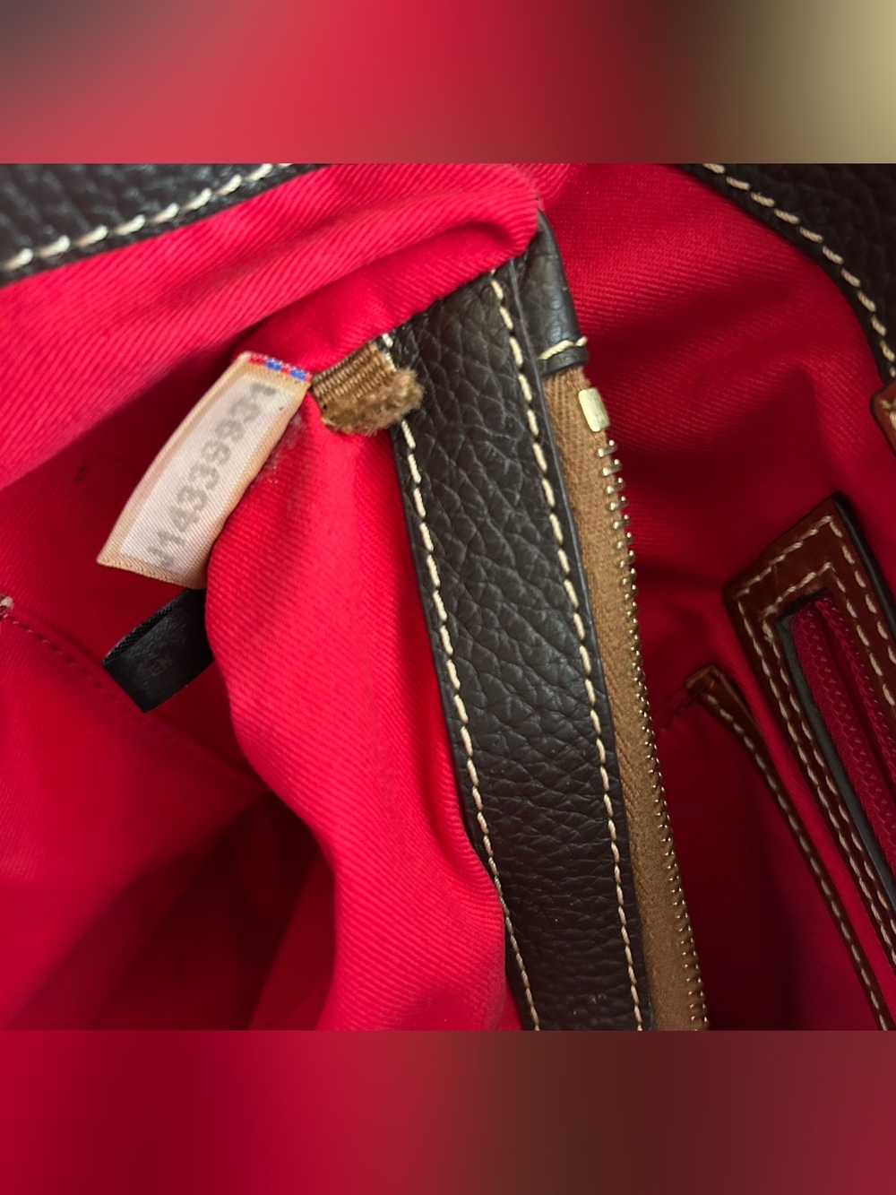 Dooney & Bourke Dark Brown Pebbled Leather Tote - Picture 12 of 12